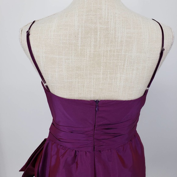 Y2K Alexia Admor Taffeta Mini Dress S Iridescent Fitted Sheath Bow Sash Purple - Picture 11 of 12